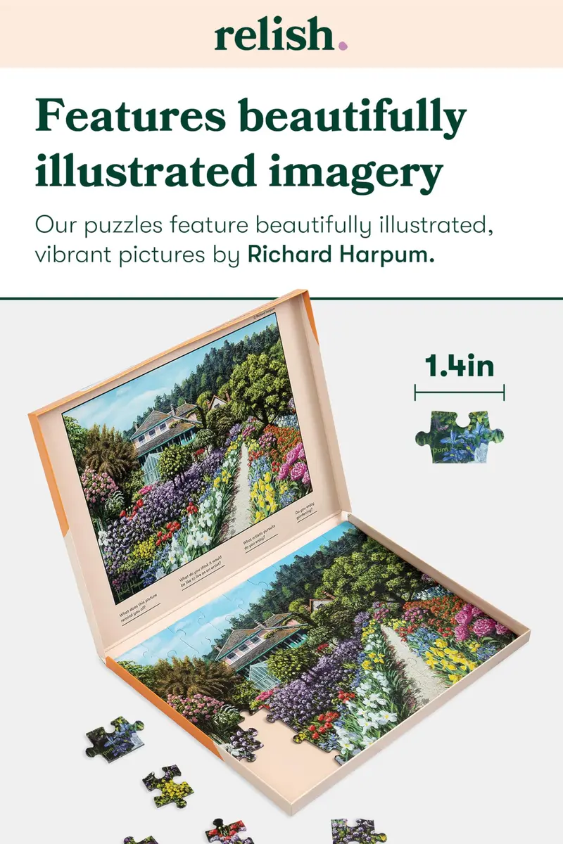 Relish Dementia Puzzles for Adults 63 Piece Monet's Garden | Memory Support & Engagement - view 4