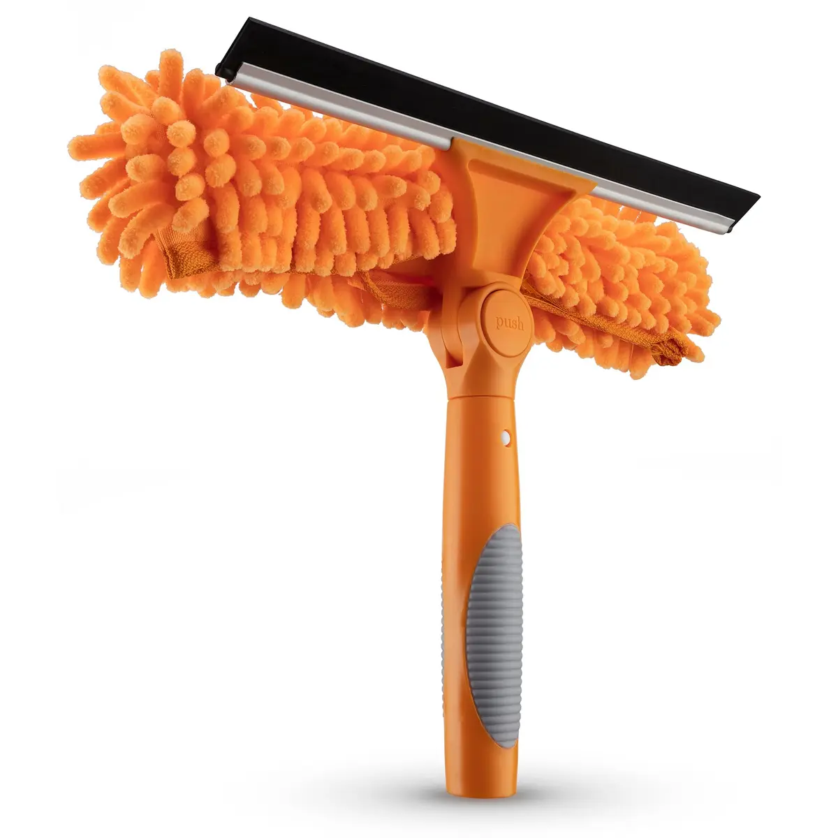 Extend-A-Reach Window Squeegee & Microfiber Scrubber 2-in-1 Combo | Extendable Window Cleaning Tool - main product image