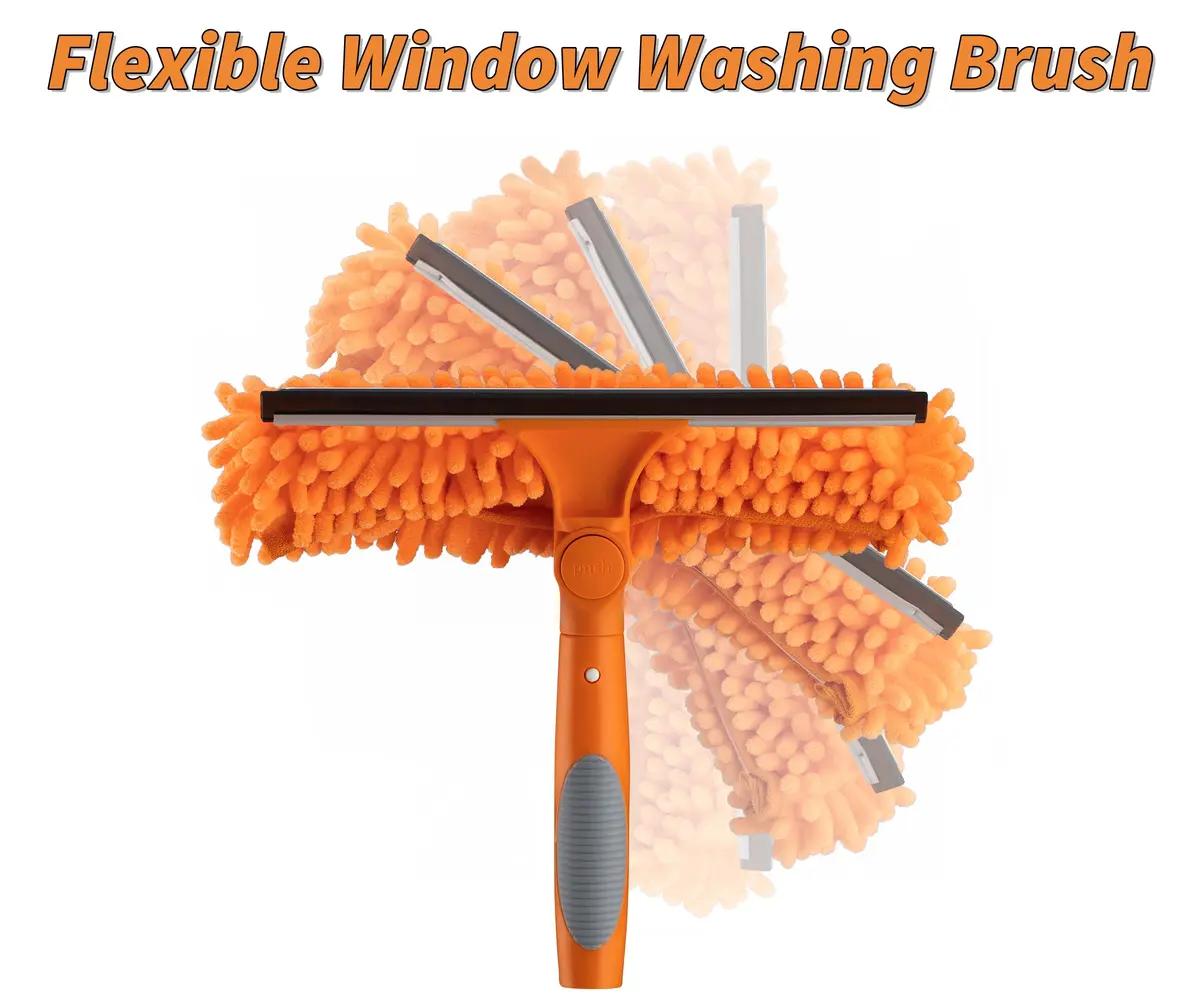 Extend-A-Reach Window Squeegee & Microfiber Scrubber 2-in-1 Combo | Extendable Window Cleaning Tool - view 5