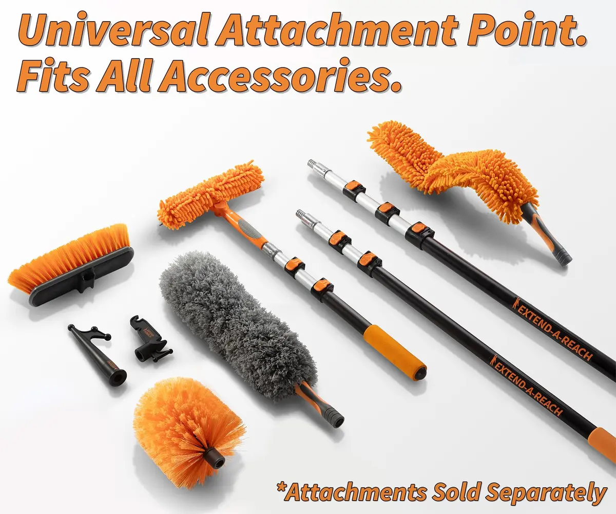 Extend-A-Reach Window Squeegee & Microfiber Scrubber 2-in-1 Combo | Extendable Window Cleaning Tool - view 7