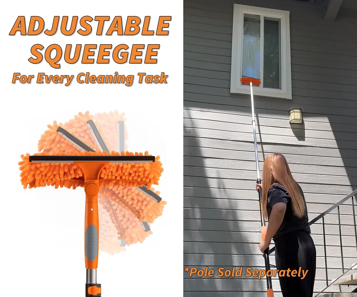 Extend-A-Reach Window Squeegee & Microfiber Scrubber 2-in-1 Combo | Extendable Window Cleaning Tool - view 2