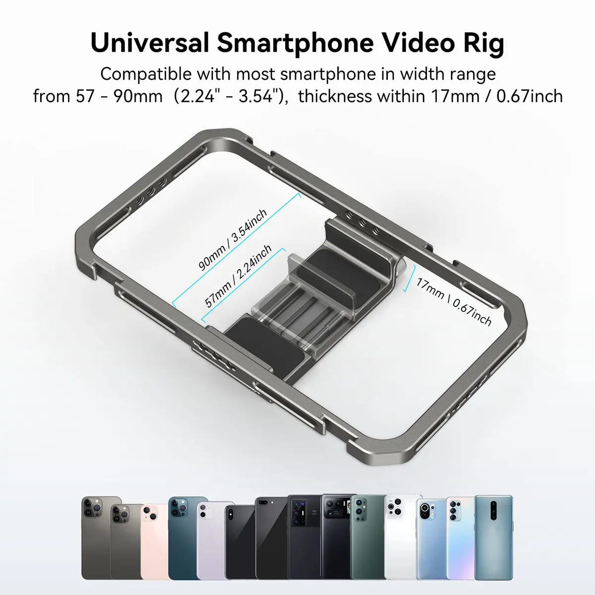 SmallRig Universal Smartphone Video Rig 2791B | Aluminum Alloy Phone Cage with Cold Shoe Mount for Mic/LED, Perfect for Filmmaking/Vlogging - view 3