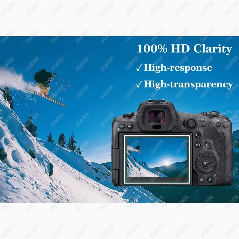 ULBTER Tempered Glass Screen Protector for Canon EOS R5 LCD & Top Screen | 9H Hardness, 99.99% HD Clarity (2+2 Pack) - view 6