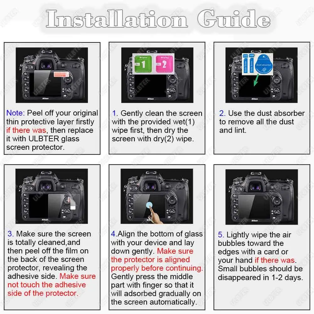 ULBTER Tempered Glass Screen Protector for Canon EOS R5 LCD & Top Screen | 9H Hardness, 99.99% HD Clarity (2+2 Pack) - view 7