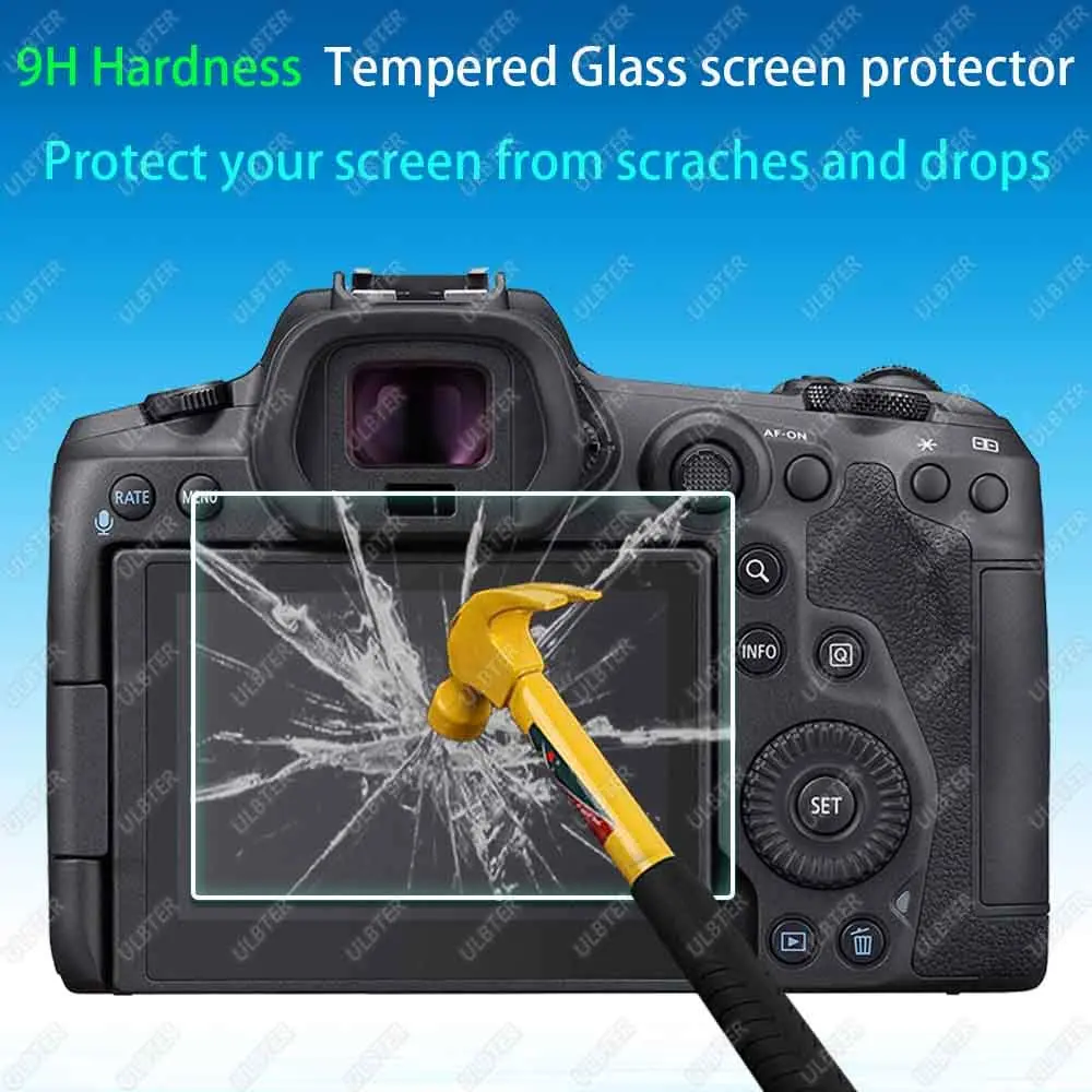 ULBTER Tempered Glass Screen Protector for Canon EOS R5 LCD & Top Screen | 9H Hardness, 99.99% HD Clarity (2+2 Pack) - view 4