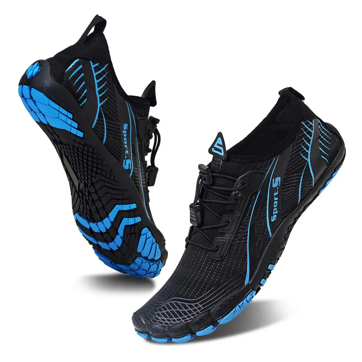 WateLves Water Shoes for Men Women Barefoot Quick-Dry Aqua Sock | Outdoor Athletic Sport Shoes (M-Black/Blue, 40) - main product image