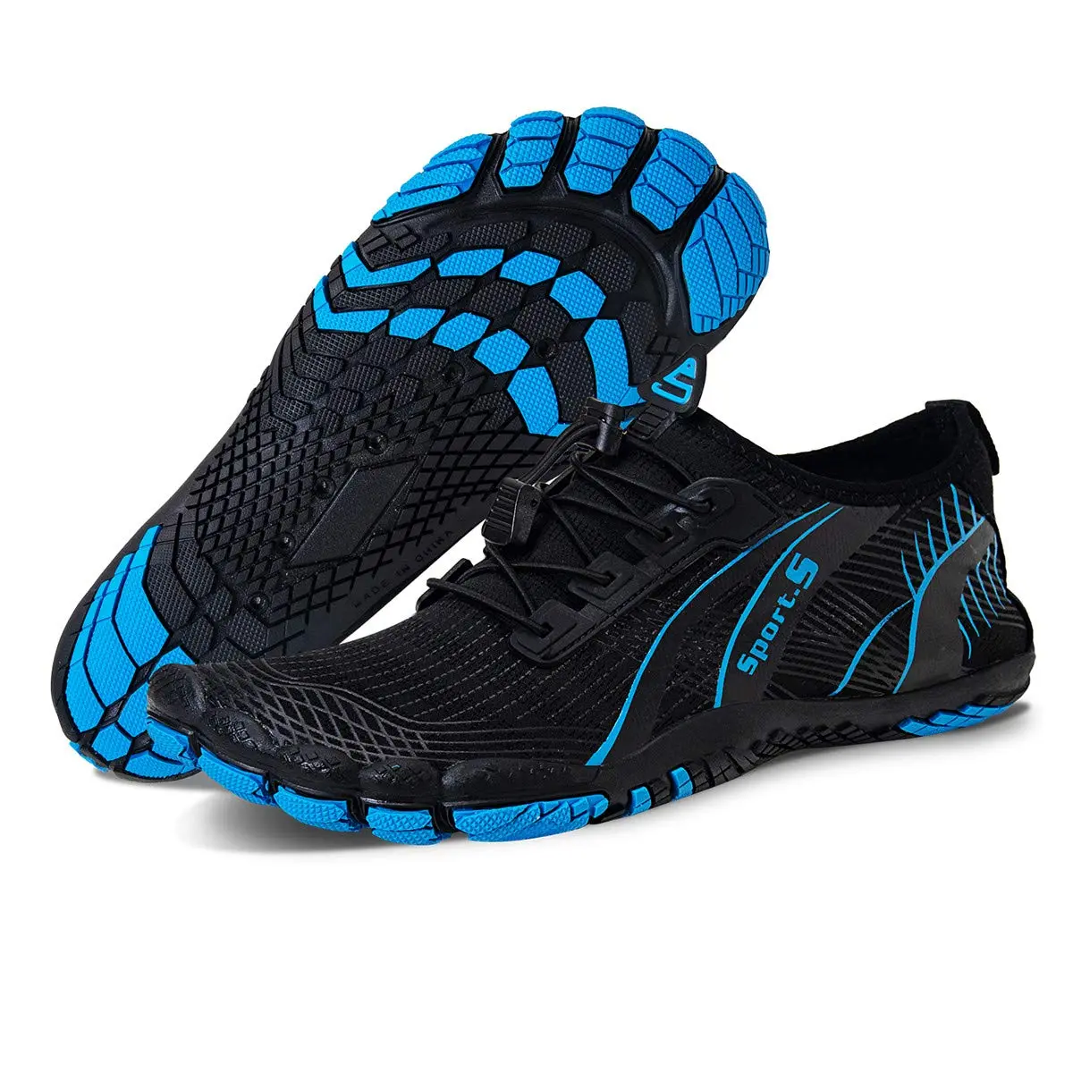 WateLves Water Shoes for Men Women Barefoot Quick-Dry Aqua Sock | Outdoor Athletic Sport Shoes (M-Black/Blue, 40) - view 4