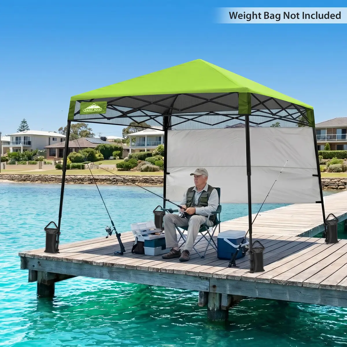 EAGLE PEAK 8x8 Pop Up Canopy Tent, Compact Backpack, Green | Portable Sun Shelter for Outdoors - view 8