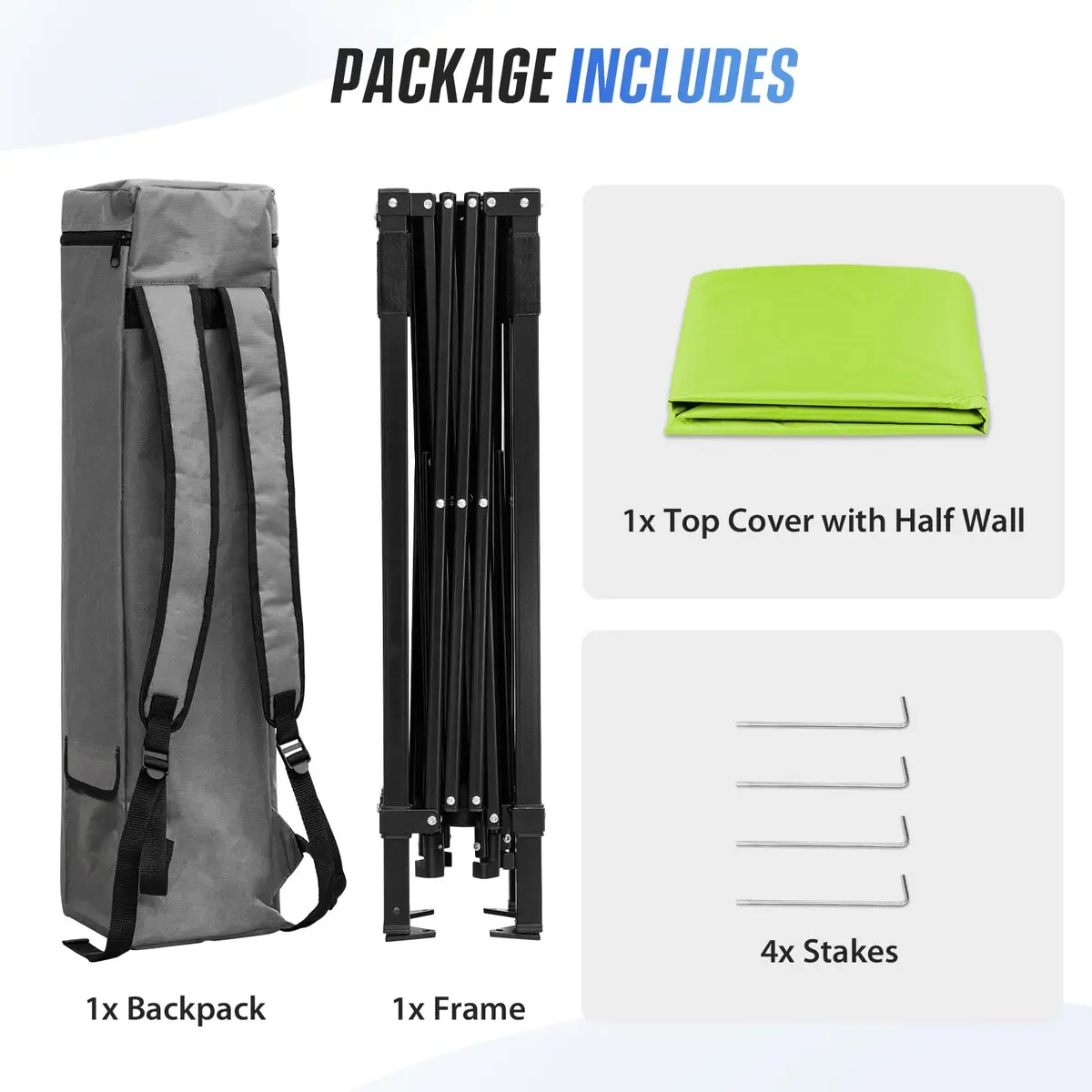 EAGLE PEAK 8x8 Pop Up Canopy Tent, Compact Backpack, Green | Portable Sun Shelter for Outdoors - view 9