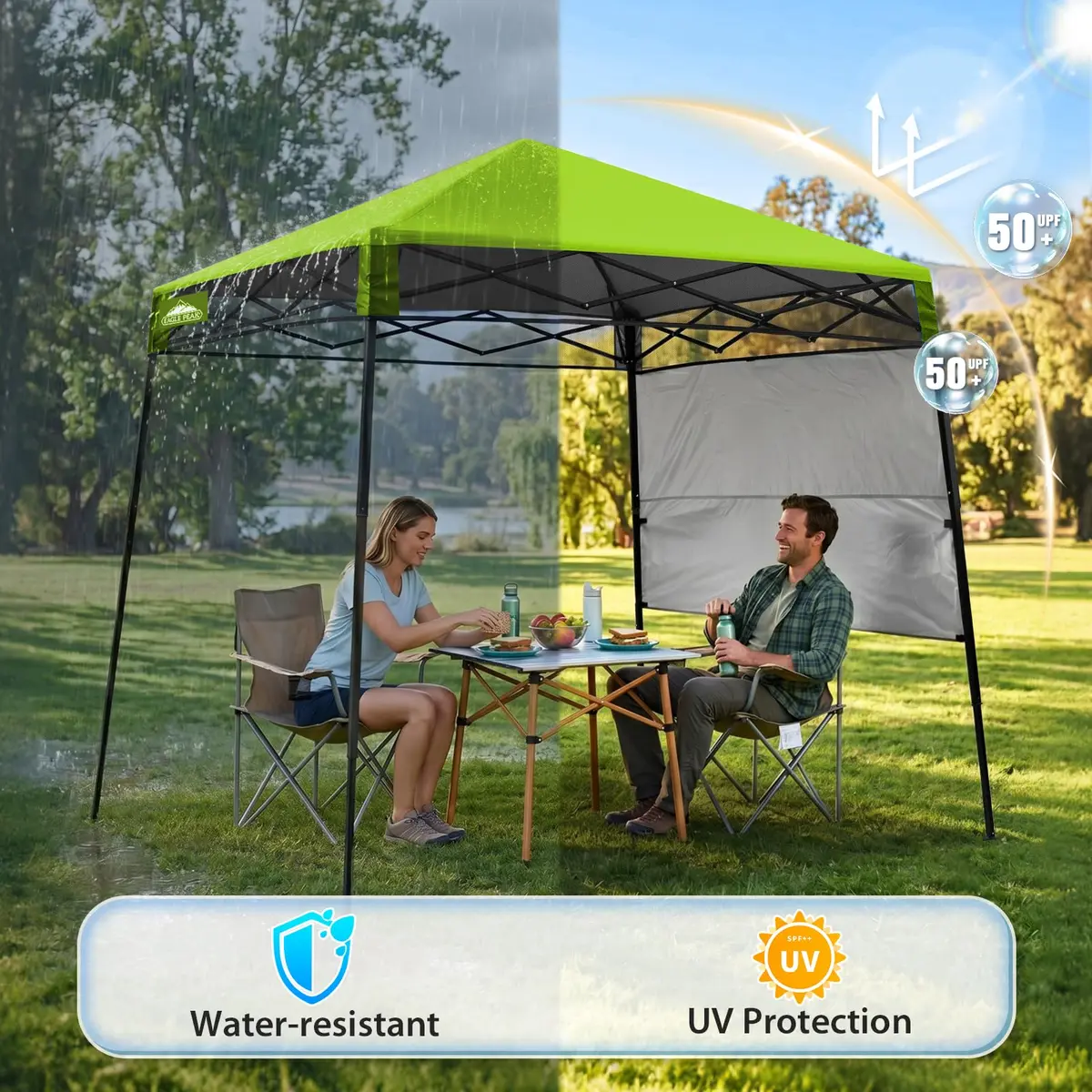 EAGLE PEAK 8x8 Pop Up Canopy Tent, Compact Backpack, Green | Portable Sun Shelter for Outdoors - view 4