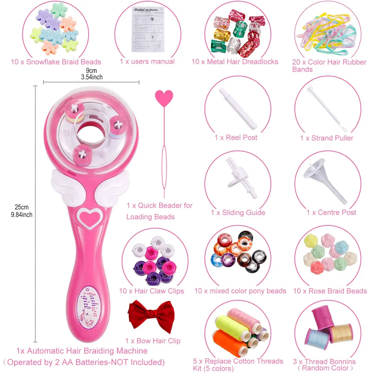 Oradrem Automatic Hair Braider Styling Tool with 85-Piece Accessory Set | DIY Fun Hairstyles for Girls - view 3