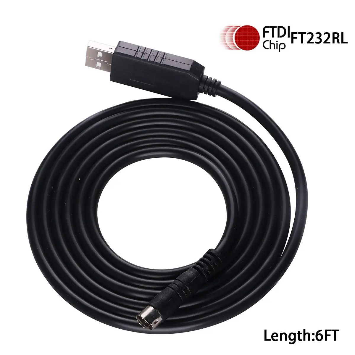 Green-utech USB MD 8P RS-232 Serial Adapter Cable for Rockwell AB MicroLogix 1400 PLC Programming 6ft | FT231XS Chip - view 2