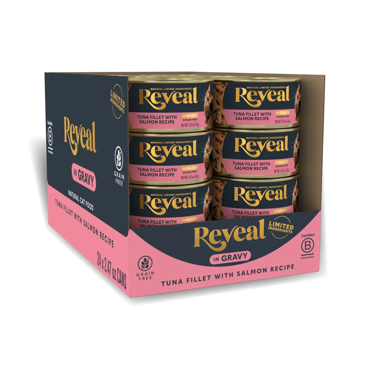 Reveal - Grain Free | Wet Canned Cat Food | 2.47oz (70g) x 24 | Natural, No Additives, Limited Ingredients - main product image