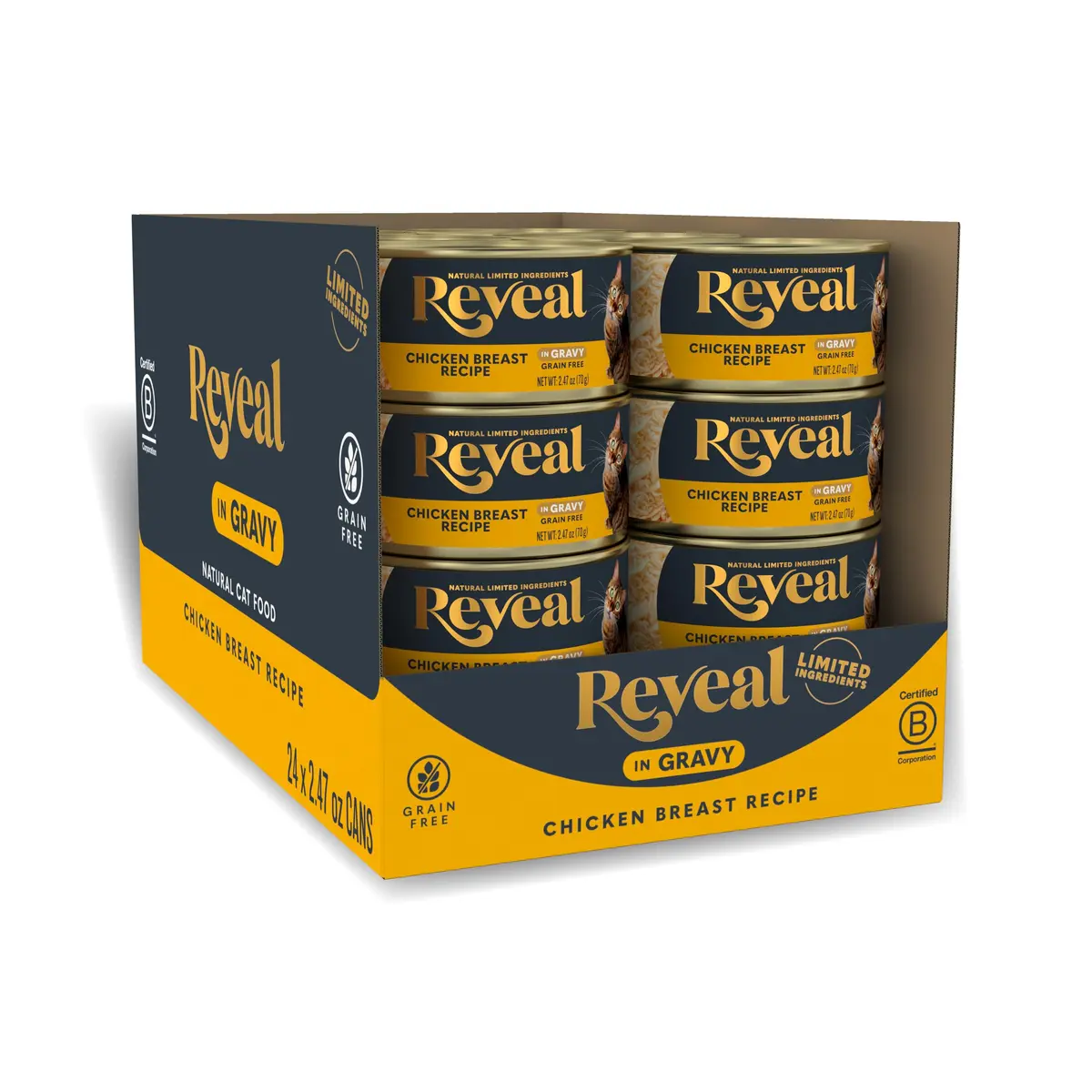 Reveal Chicken Breast in Gravy Wet Cat Food 24-Pack 2.47 oz Cans | Natural, Grain-Free, Limited Ingredient - main product image