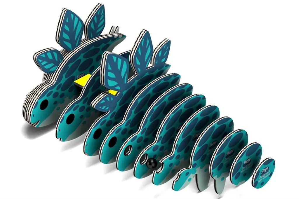 EUGY Stegosaurus 3D Puzzle 32 Piece | Fun Dinosaur Paper Craft Kit for Kids 6+ - view 6