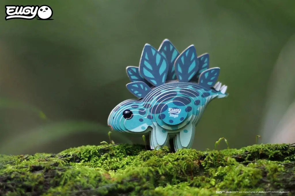 EUGY Stegosaurus 3D Puzzle 32 Piece | Fun Dinosaur Paper Craft Kit for Kids 6+ - view 3