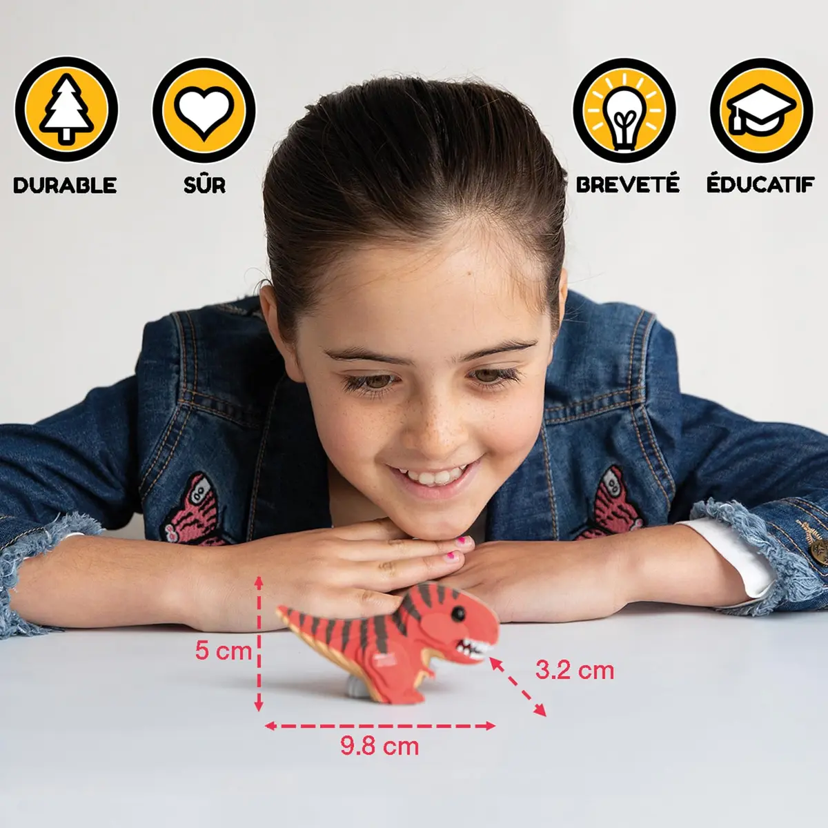 EUGY Triceratops 3D Puzzle 79mm L x 182mm H x 25mm W (28 Pieces) | Educational STEM Toy for Kids 6+ - view 6