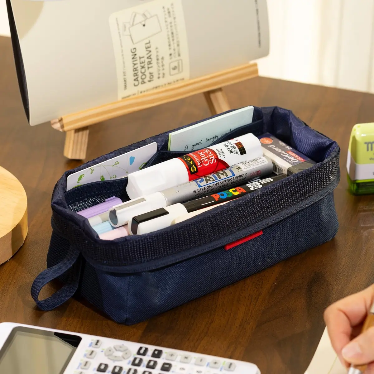 CICIMELON Large Capacity Pencil Case Navy | Organizes 30-50 Pens & Gadgets, Durable Canvas - view 2