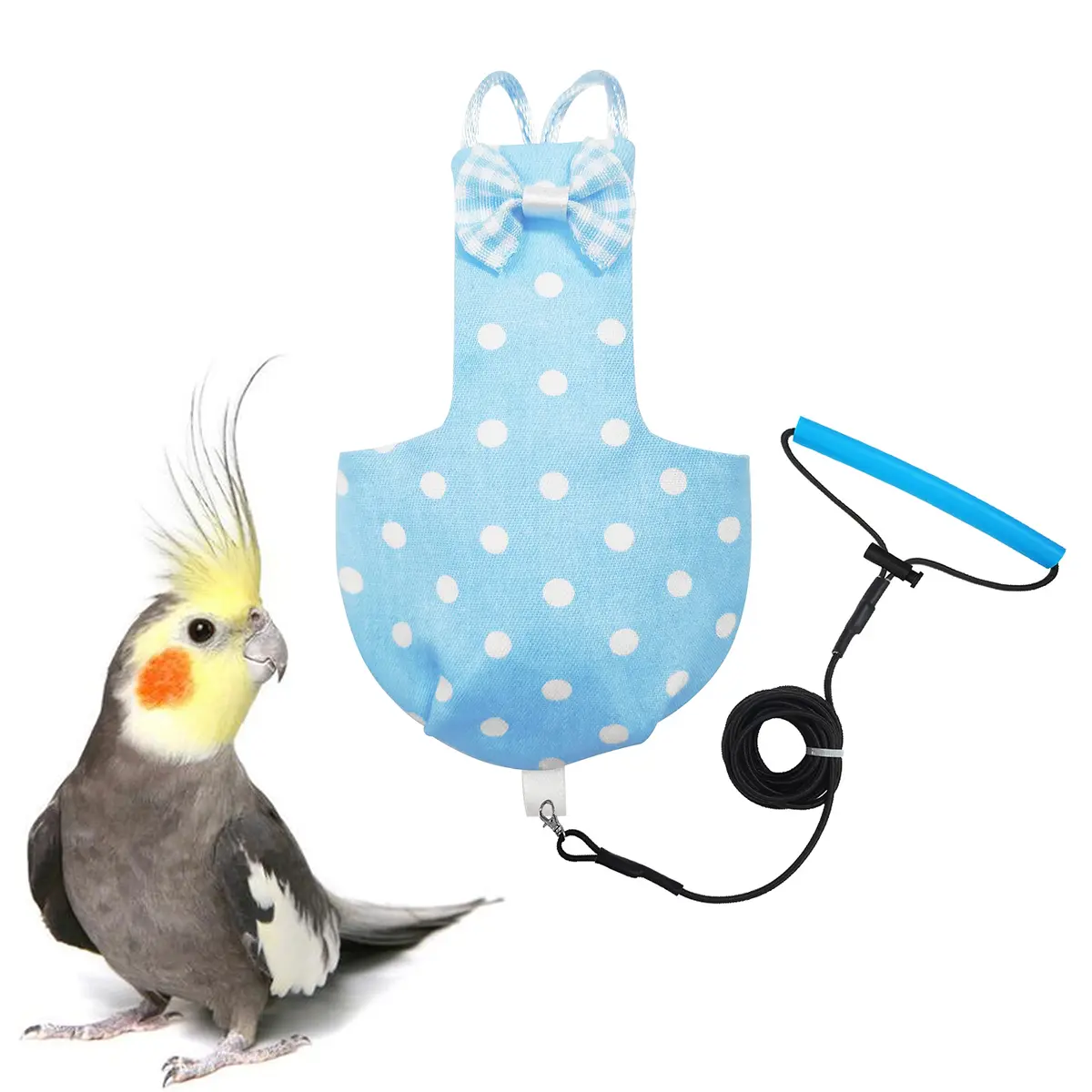 VANFAVORI Bird Diaper Flight Suit with Leash S Size | Lightweight, Waterproof Bird Diaper for Small Birds - main product image