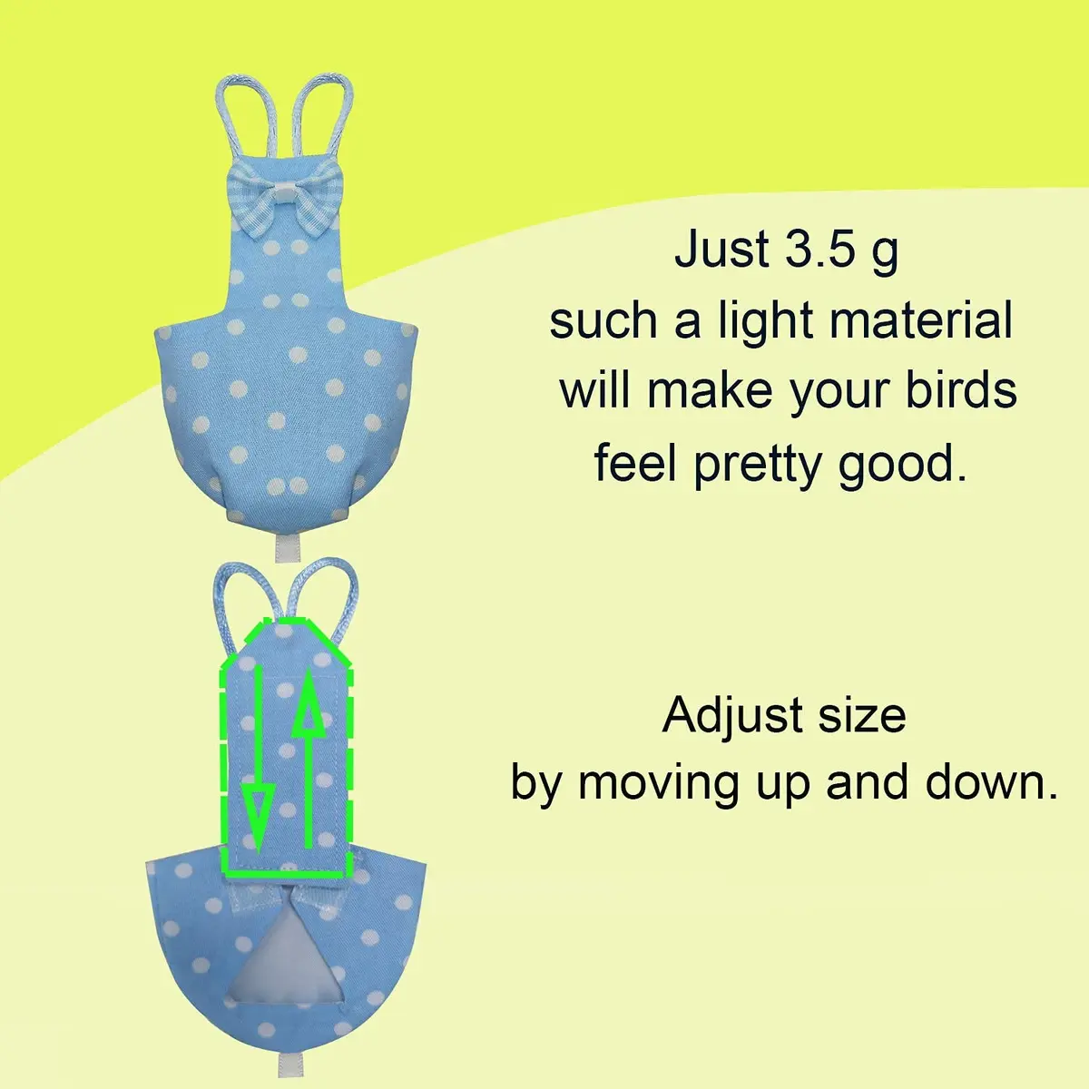 VANFAVORI Bird Diaper Flight Suit with Leash S Size | Lightweight, Waterproof Bird Diaper for Small Birds - view 4