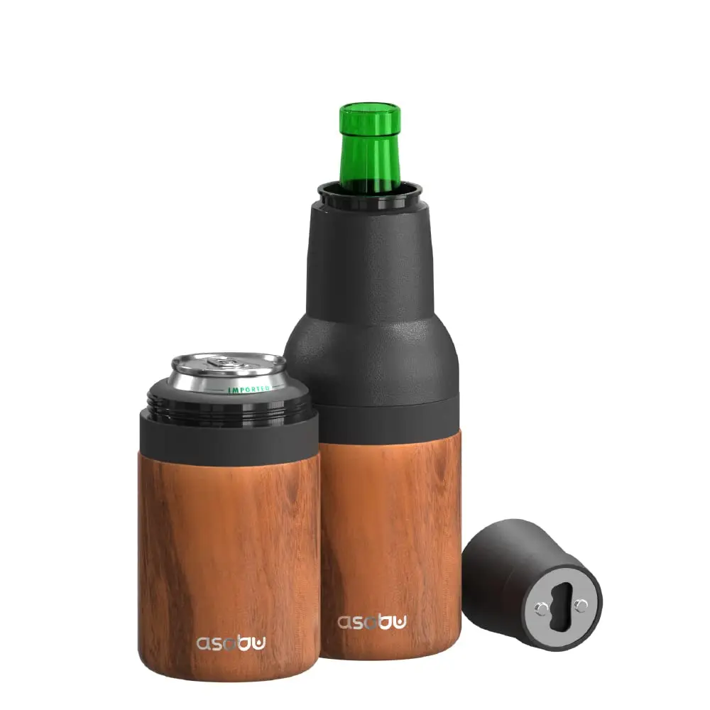 Asobu Frosty Beer Holder 2 Go Vacuum Insulated Stainless Steel Beer Can and Bottle Cooler with Built-in Opener, 16oz (473ml) | Keeps Drinks Cold Up to 12 Hours - view 2