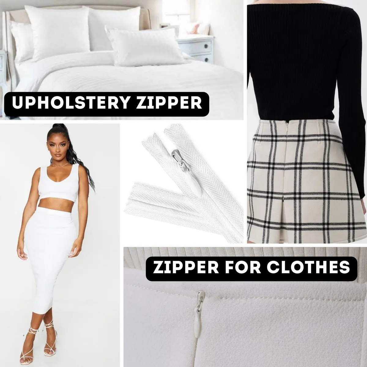 Lakesstory Invisible White Zipper 36 Inch (91.4 cm) | Non-Separating Closed-End Nylon Zipper for Sewing - view 5