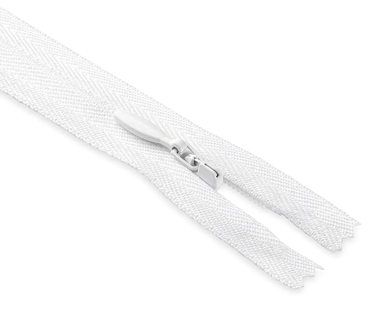 Lakesstory Invisible White Zipper 36 Inch (91.4 cm) | Non-Separating Closed-End Nylon Zipper for Sewing - view 3