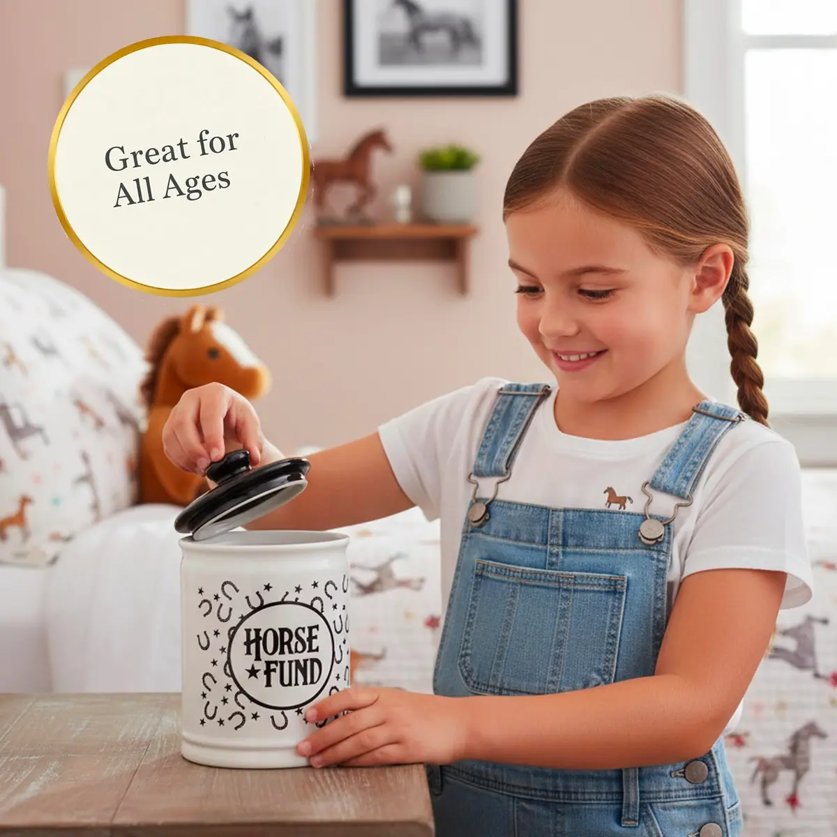 Cottage Creek Horse Fund Piggy Bank 6in Ceramic Money Jar | Equestrian Gift for Horse Lovers - view 5