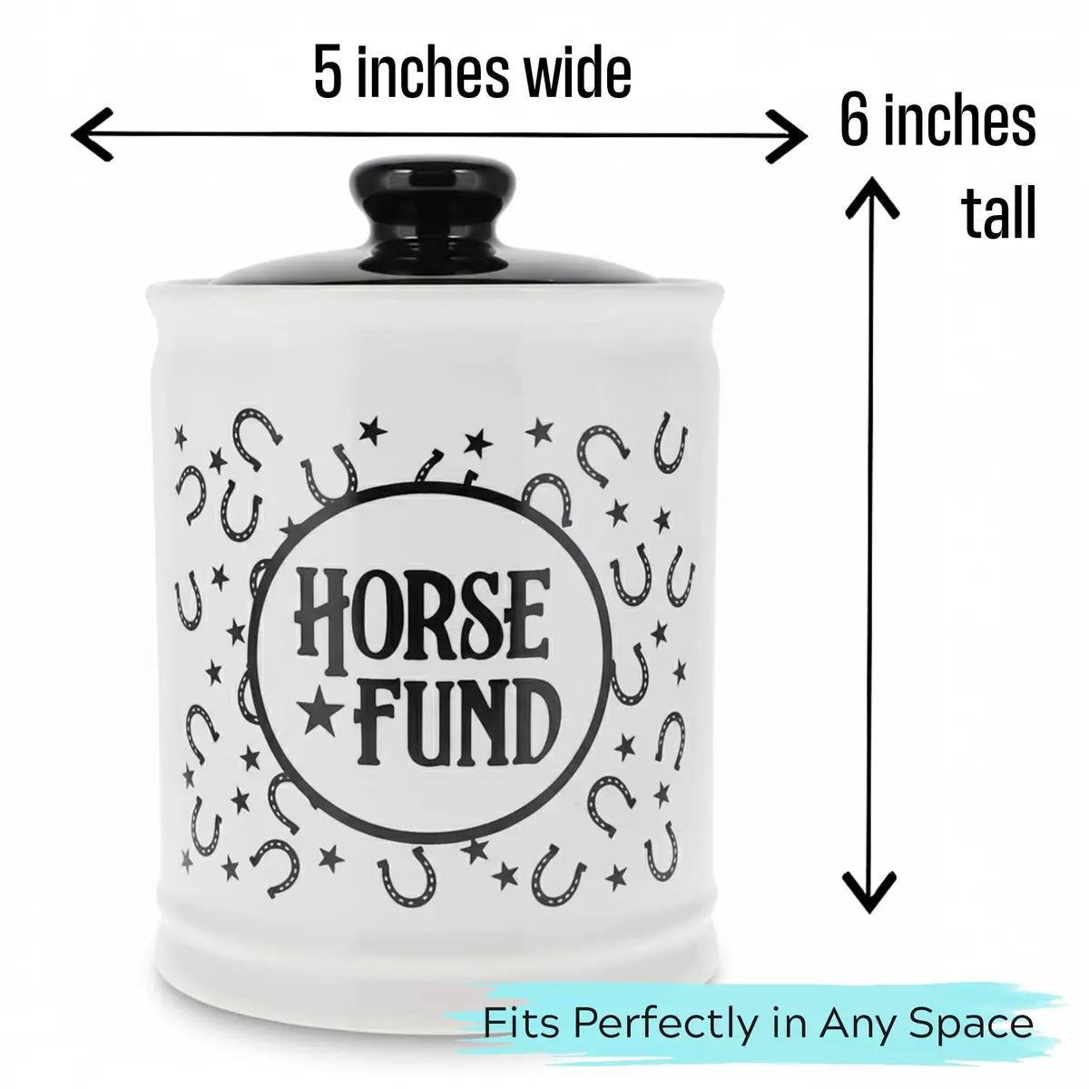 Cottage Creek Horse Fund Piggy Bank 6in Ceramic Money Jar | Equestrian Gift for Horse Lovers - view 6