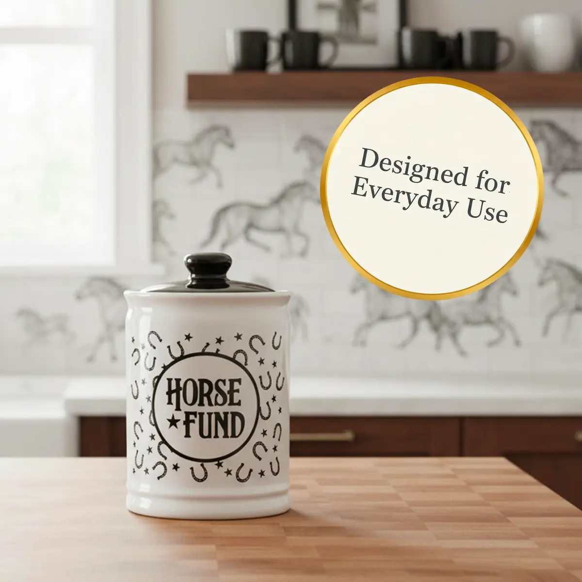 Cottage Creek Horse Fund Piggy Bank 6in Ceramic Money Jar | Equestrian Gift for Horse Lovers - view 9