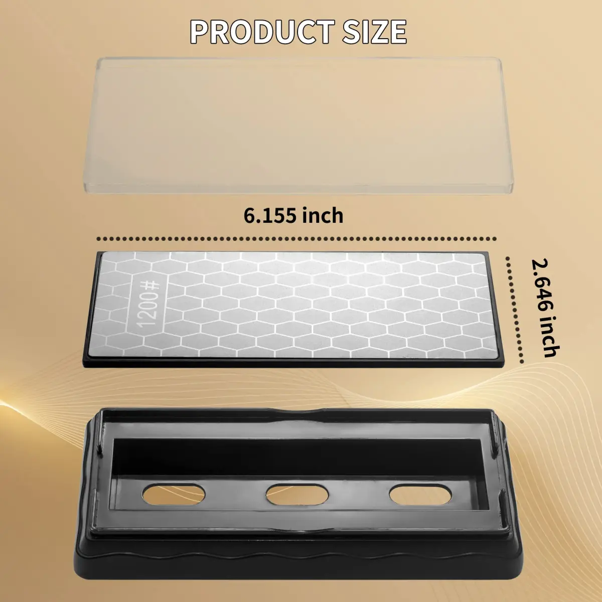 CWOVRS Diamond Sharpening Plate 18cm (7") Double-Sided 600/1200 Grit with Non-Slip Base - view 6
