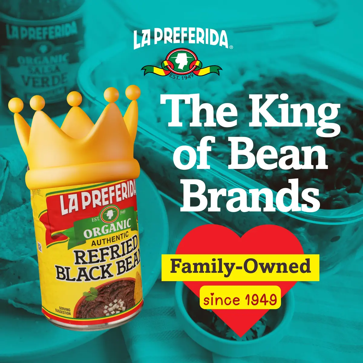 LA PREFERIDA Bean Refried Black Organic 15 oz | Vegan, Kosher, Fat-Free - view 5