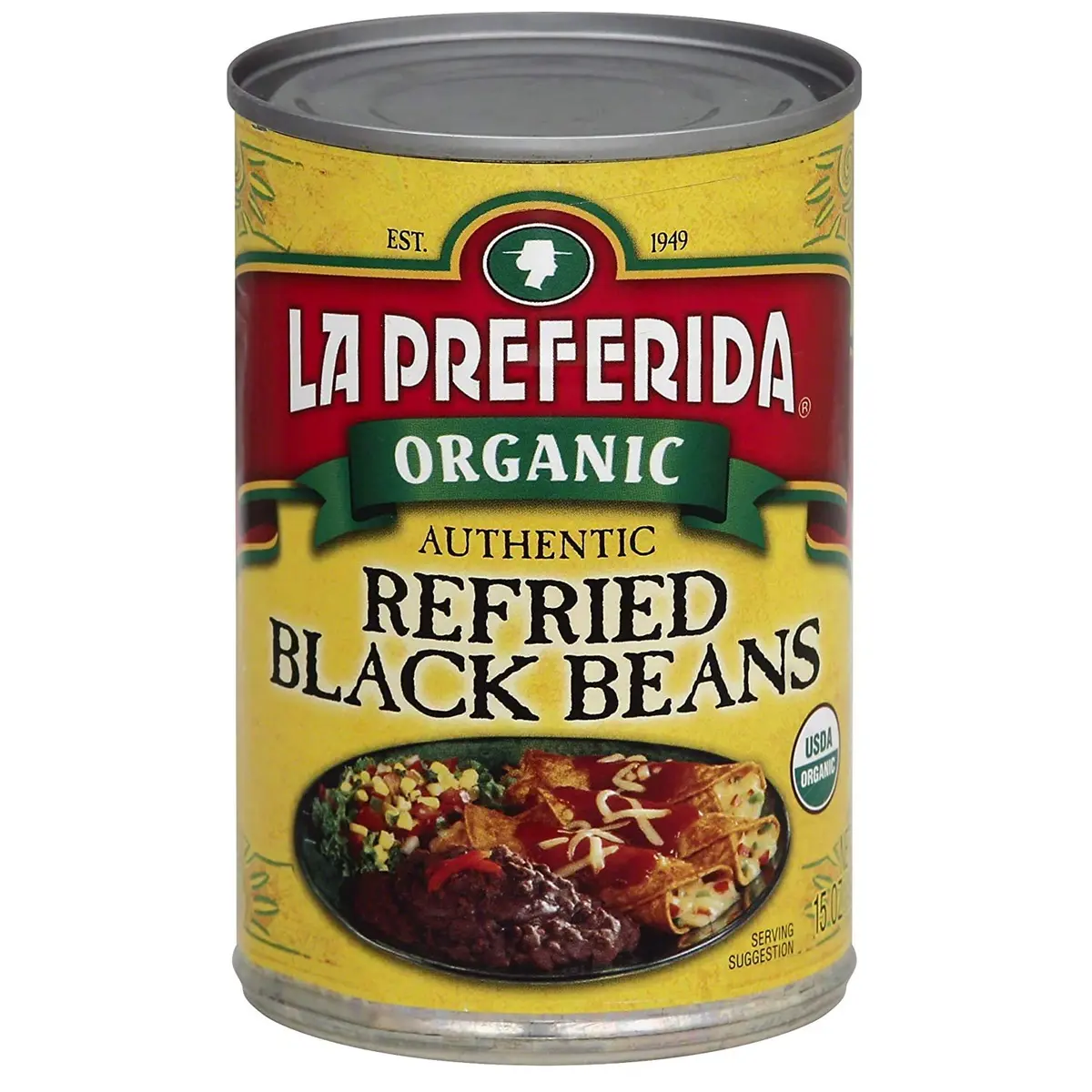 LA PREFERIDA Bean Refried Black Organic 15 oz | Vegan, Kosher, Fat-Free - view 2