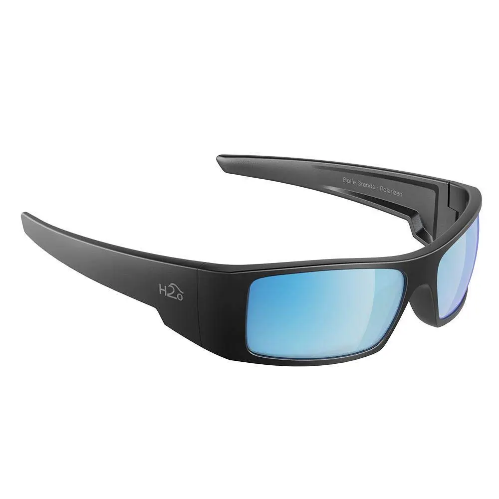 H2Optix H2013 Polarized Rectangular Sunglasses Matt Gun Metal Grey Blue Flash Mirror 1.3 cm (0.5 in) | UV Protection Coating - main product image