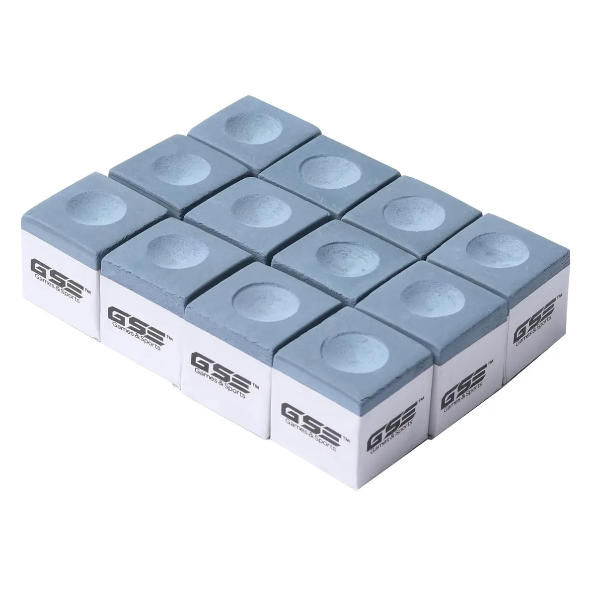 GSE Games & Sports Expert 12-Pack Billiard Pool Cue Chalks Gray | Smooth Coating for Perfect Shots - main product image