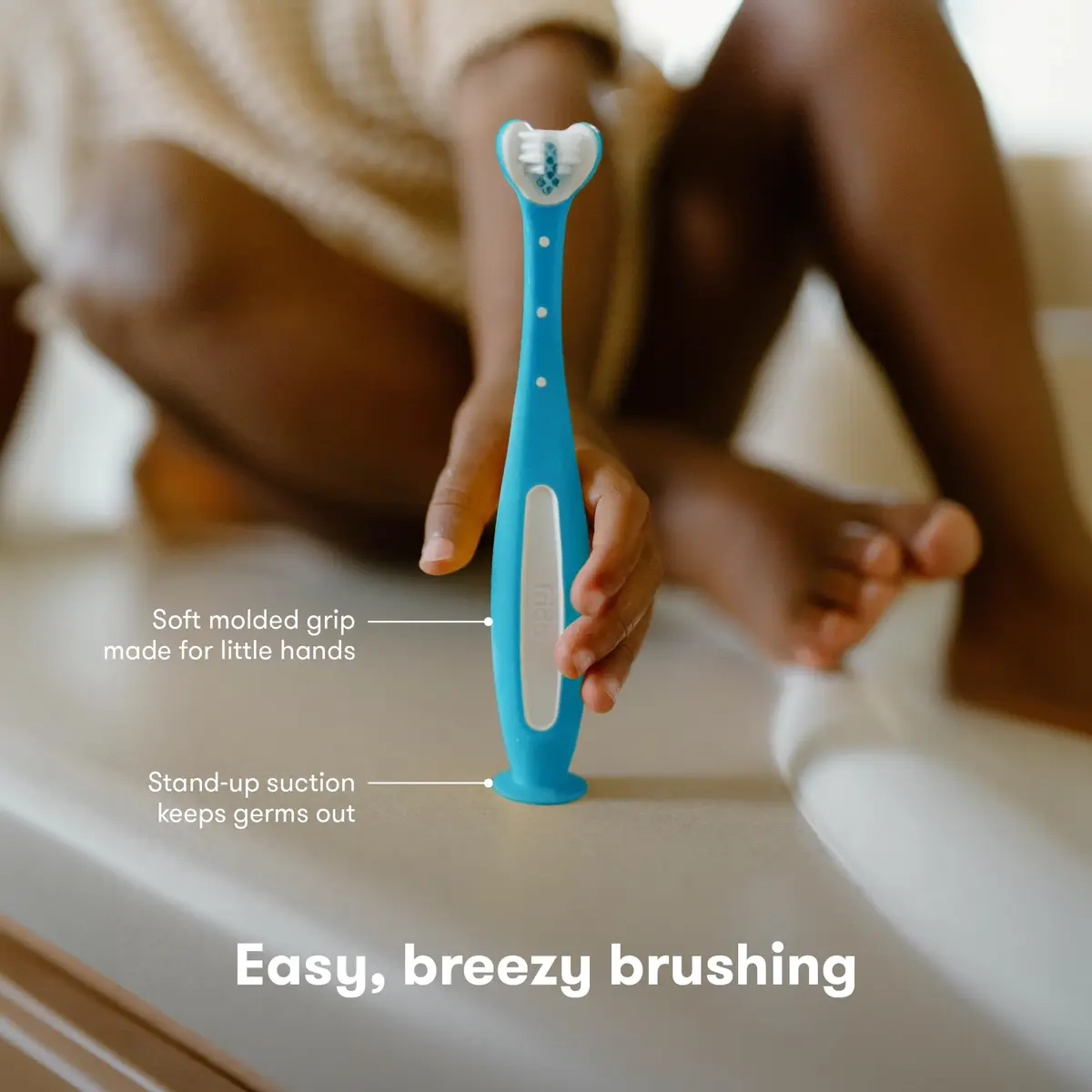Frida Triple-Angle Toothhugger Toddler Toothbrush | Cleans All Sides, 2+ Years, Blue - view 7