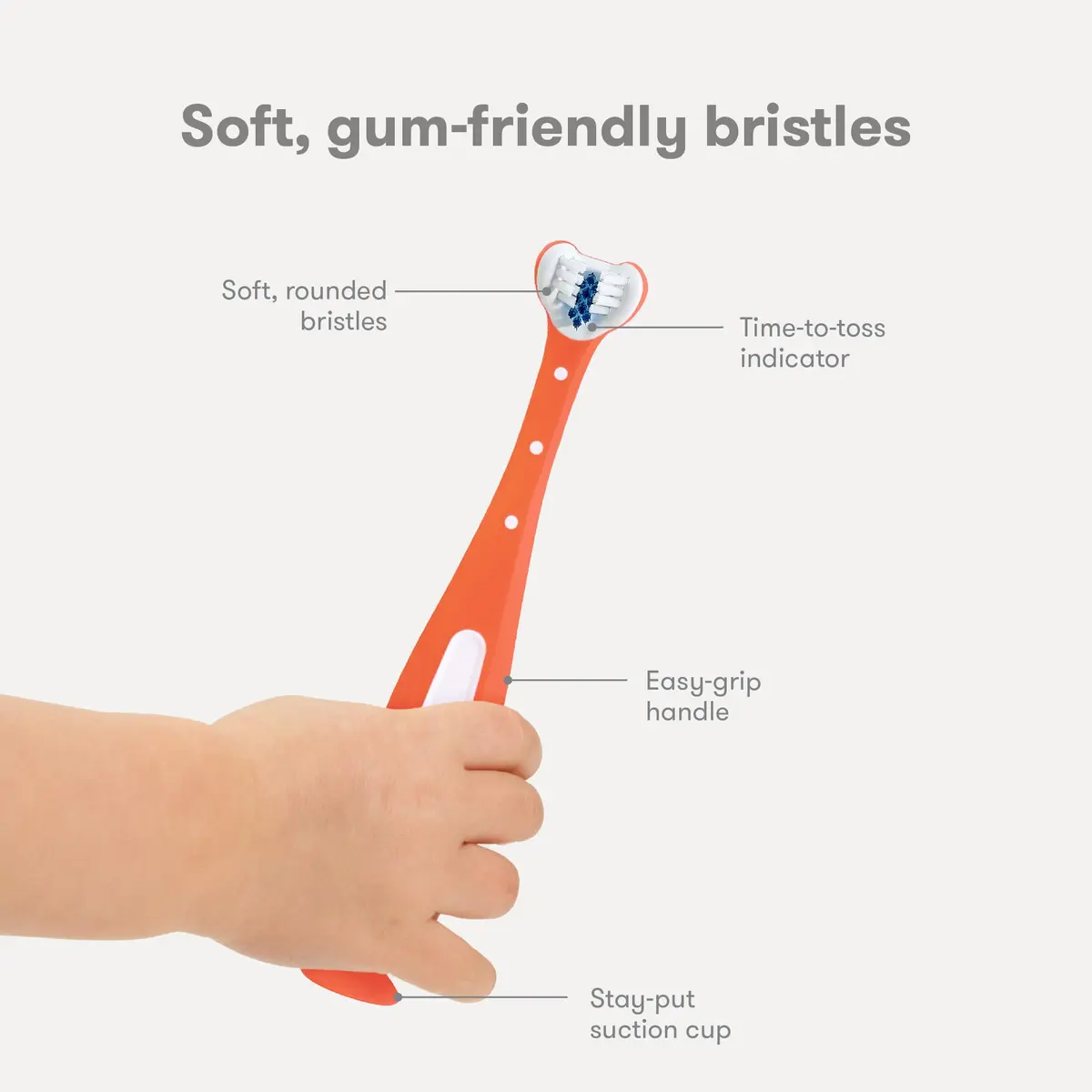Frida Baby Triple-Angle Toothhugger Toddler Toothbrush 2 Years+ Pink | Cleans All Sides at Once - view 4