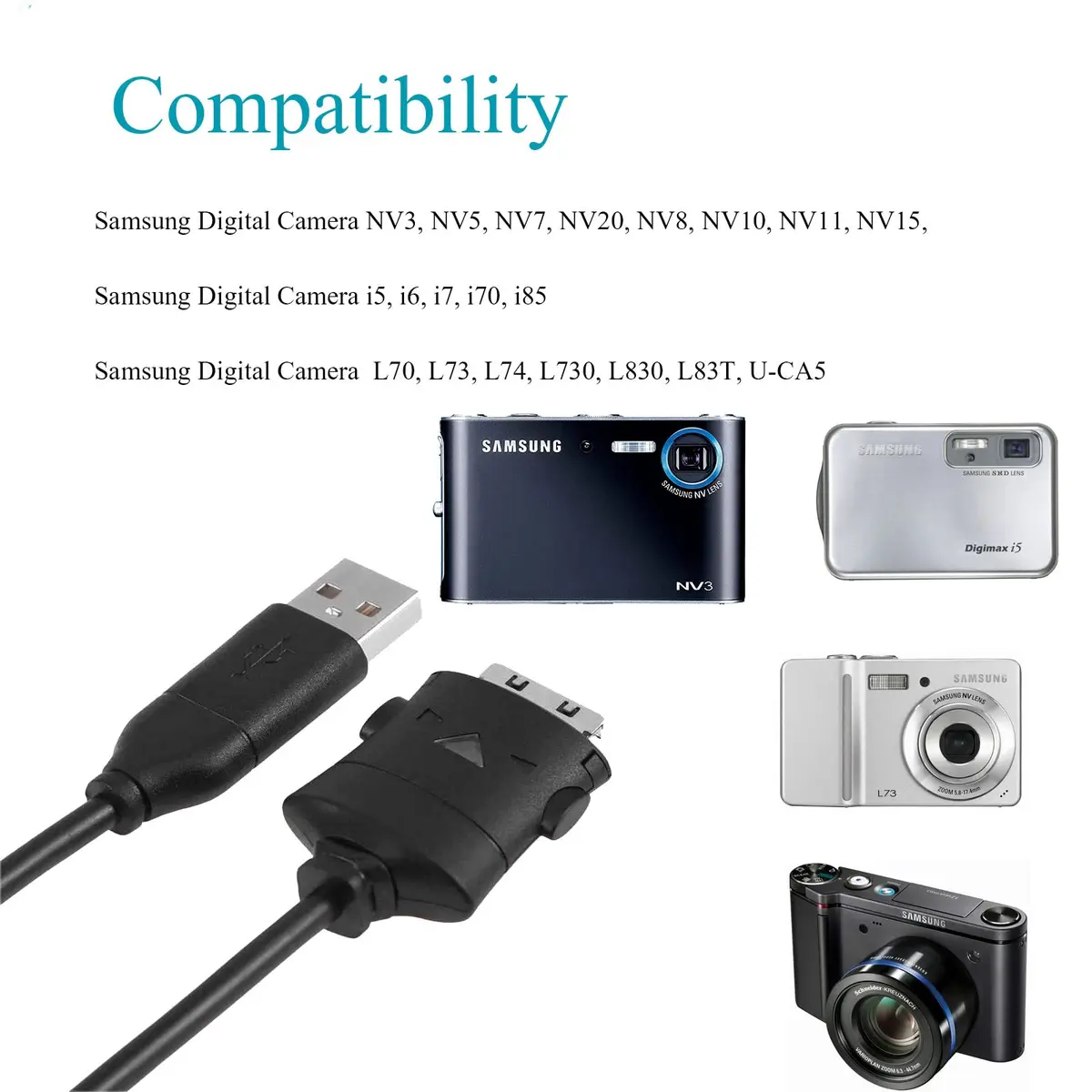 Arzweyk USB Charging Cable Data Transfer Cord for Samsung Digital Camera 1.5m | Durable & Fast - view 3