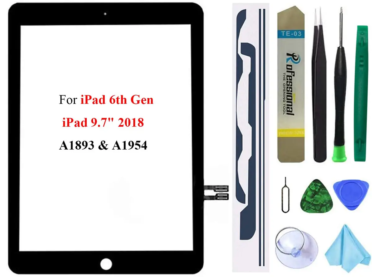 Dedyel Black iPad 6th Gen 9.7-inch (2018) Touch Screen Digitizer Assembly | Professional Tool Kit Included - main product image