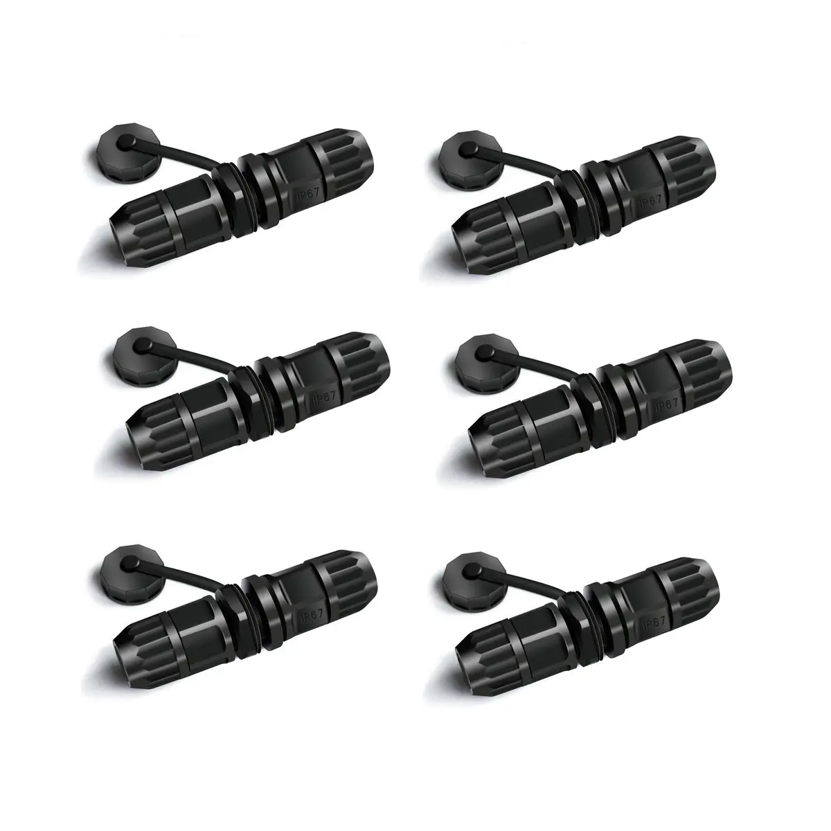 YIOVVOM Waterproof RJ45 Coupler Cat 6 Outdoor Ethernet Connector 110mm (4.33 inch) 6-Pack | IP67 Rated for Harsh Environments - main product image