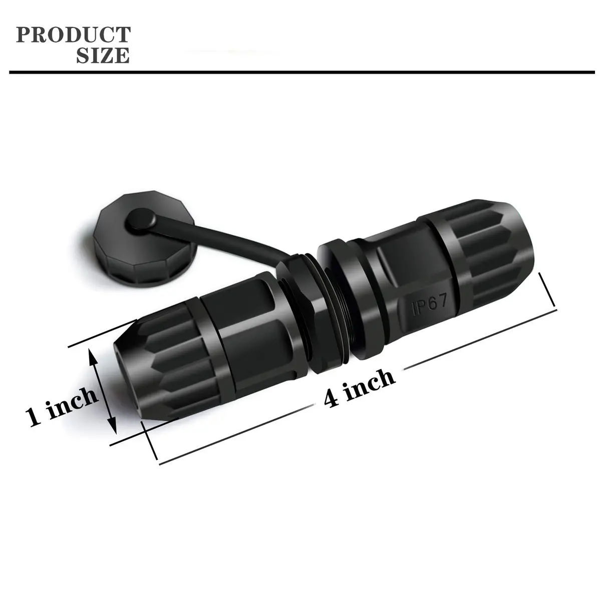 YIOVVOM Waterproof RJ45 Coupler Cat 6 Outdoor Ethernet Connector 110mm (4.33 inch) 6-Pack | IP67 Rated for Harsh Environments - view 2