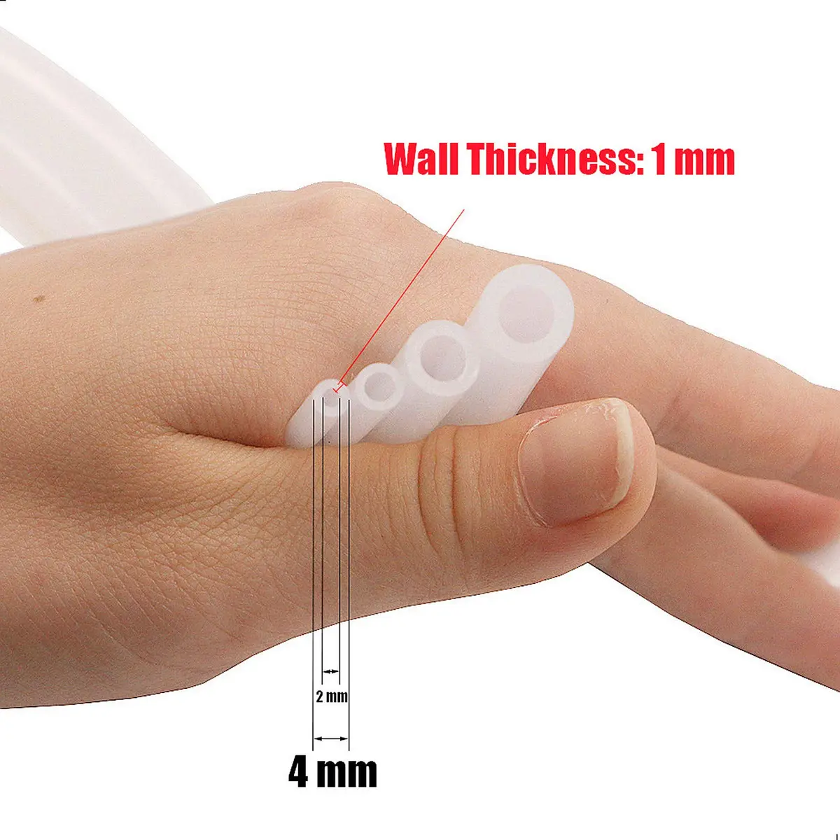 QJZXUEZHEN Silicone Tube 2mm ID x 4mm OD | Clear Flexible Silicone Rubber Tubing for Liquids & Gases in India - view 2
