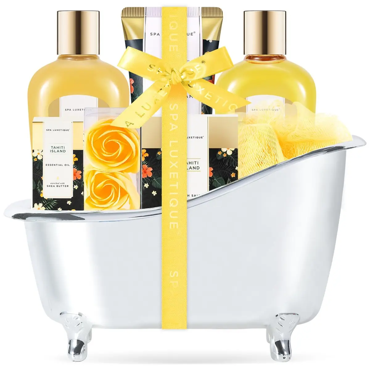 spa luxetique Spa Gift Baskets for Women, 8PCS Yellow | Brighten Skin & Relax - main product image