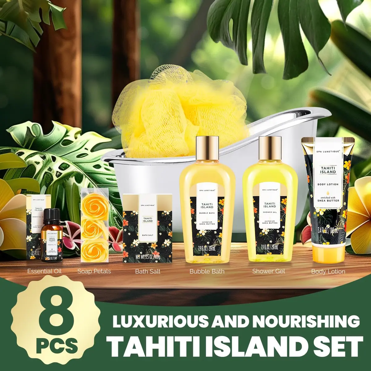 spa luxetique Spa Gift Baskets for Women, 8PCS Yellow | Brighten Skin & Relax - view 2