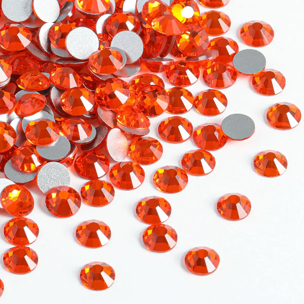 Beadsland Flat Back Crystal Rhinestones, SS10, 1440pcs, Orange | Sparkle for Crafts & Nails - view 2