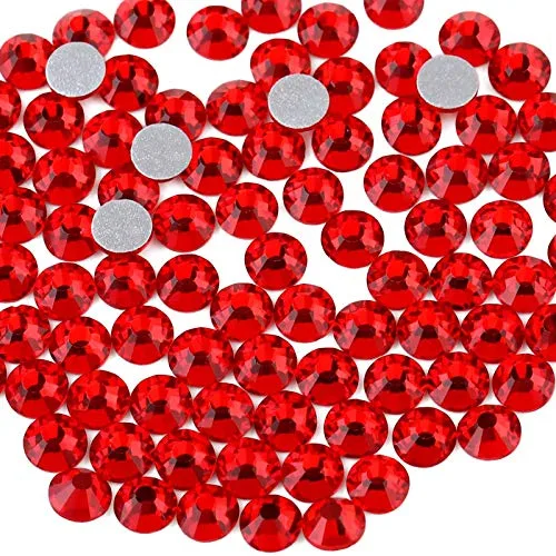 BEADSLAND Flat Back Crystal Rhinestones Light Siam SS6 (1.9-2.1mm) | 1440pcs Glass Gems for Crafts - main product image