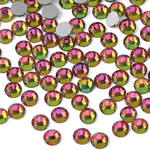 BEADSLAND Flat Back Crystal Rhinestones Round Gems for Nail Art and Craft Glue Fix, Rainbow, SS10 (2.7-2.9mm), 1440pcs | Assorted Colors Craft Bead - main product image