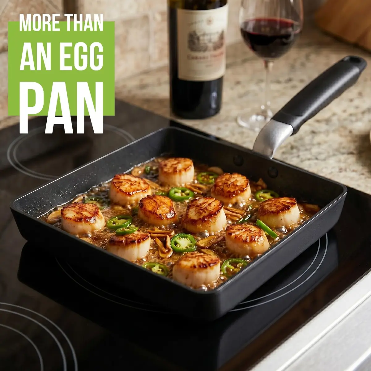 TECHEF Tamagoyaki Japanese Omelette Pan Large | PFOA-Free, Induction-Ready, Dishwasher Safe - view 6