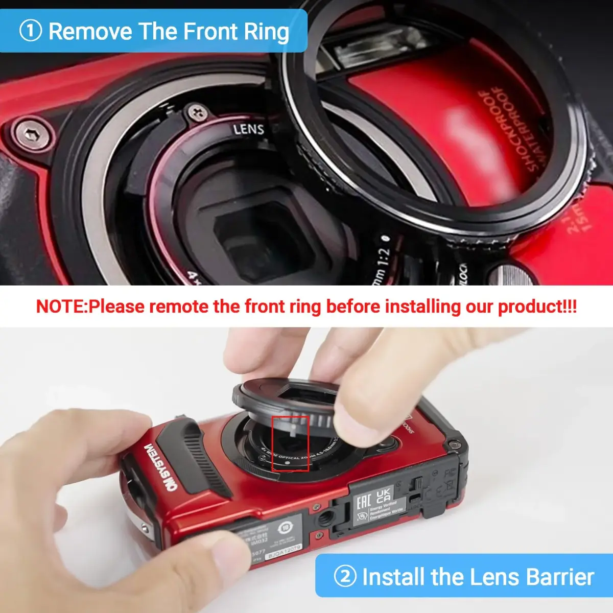 JJC Rotating Lens Cap for Olympus TG-7 TG-6 TG-5 TG-4 TG-3 TG-2 TG-1 Cameras | Replaces Olympus LB-T01 Lens Barrier - view 2