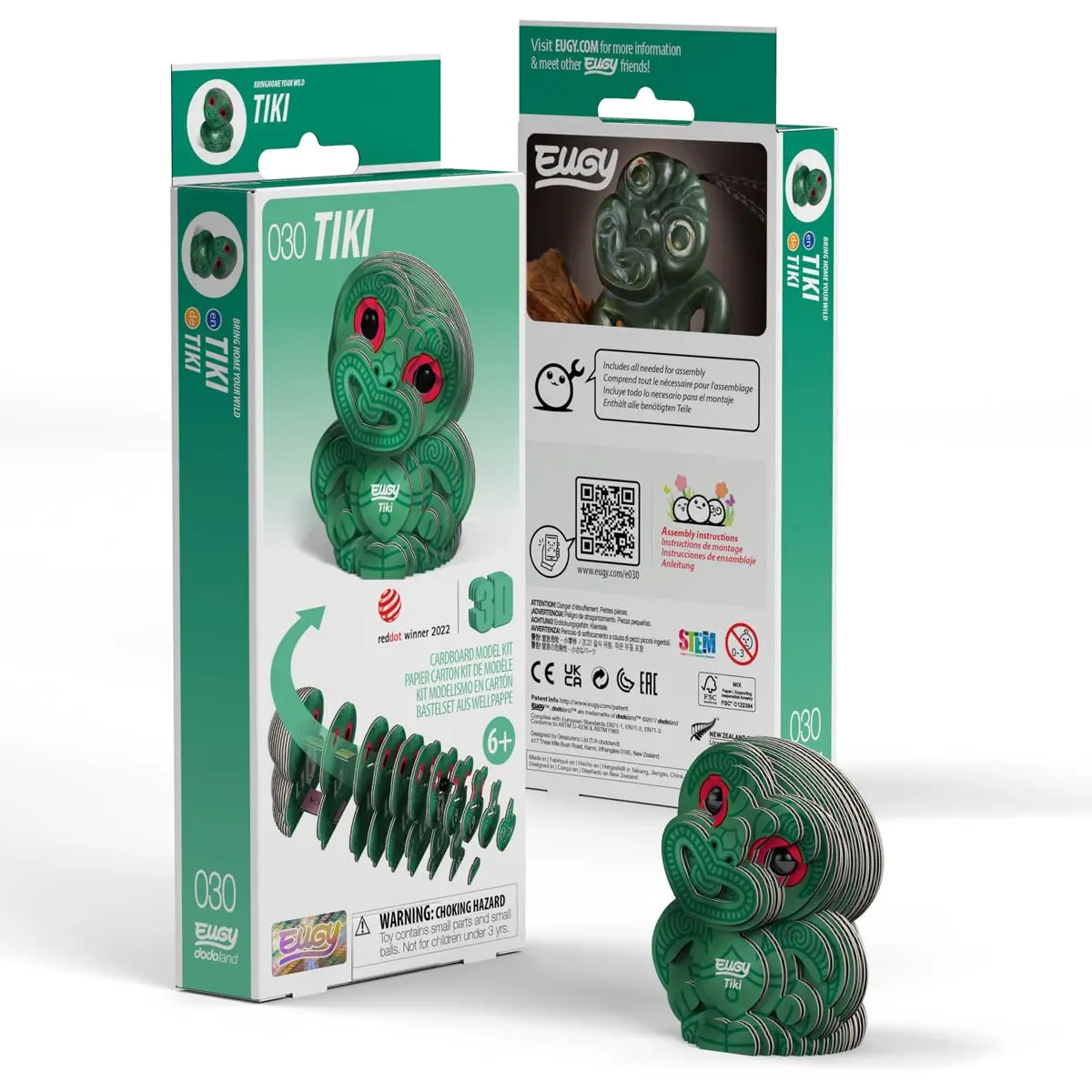 EUGY Tiki 3D Puzzle, 28 Piece Paper Craft Kit for Kids 6+ | Eco-Friendly, Easy Build - view 2